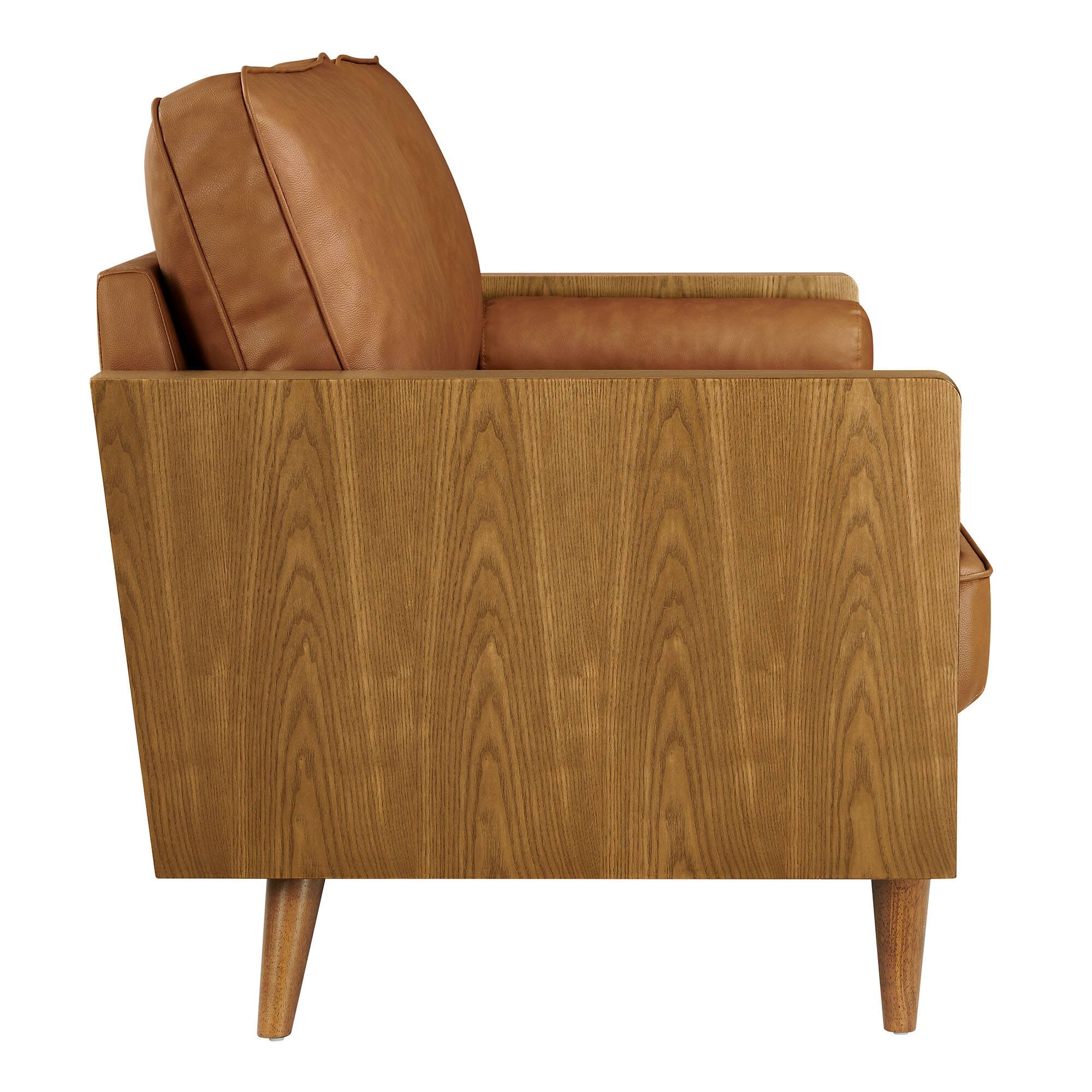 Back. Modway - Kellan Vegan Leather Sofa by Modway - Brown.