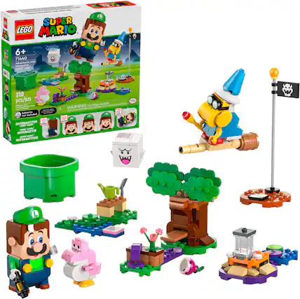 C6 - - | - - SUPER LEGO MARIO - B 6+ YY 71440 Adventures with Interective LEGO Luipi C 210 pcs/pzs - - - - - SO - - - batteries - S L nut included INTERACTIVE avEr - LSO LEm vo" INTERACTIF Lwe LUNOY" INTERACTIVO CHOKING HAZARD Uite under es WARNING: - N tu and un una suns Sy cntams CL e -