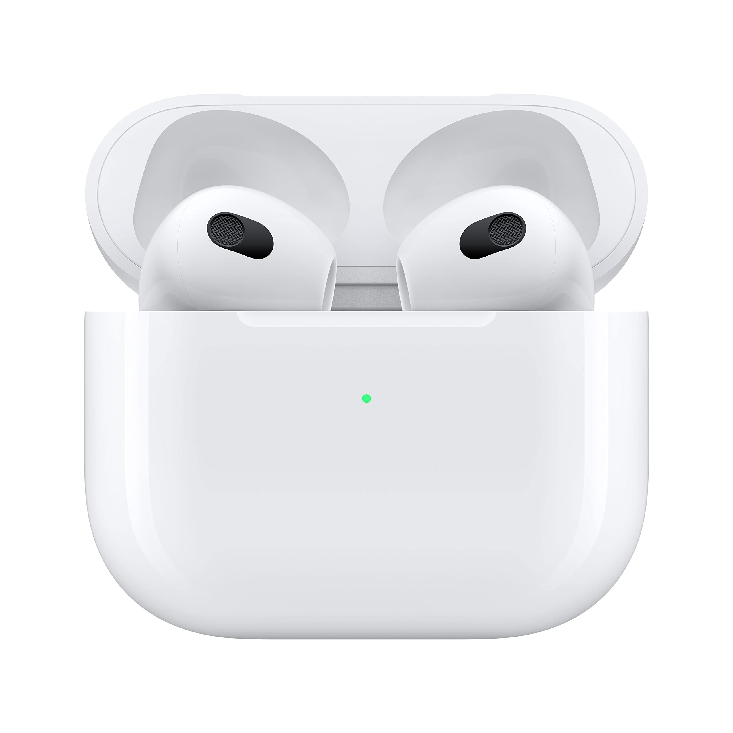 Alt View 2. Apple - Apple AirPods (3rd generation) with Lightning Charging Case - White.