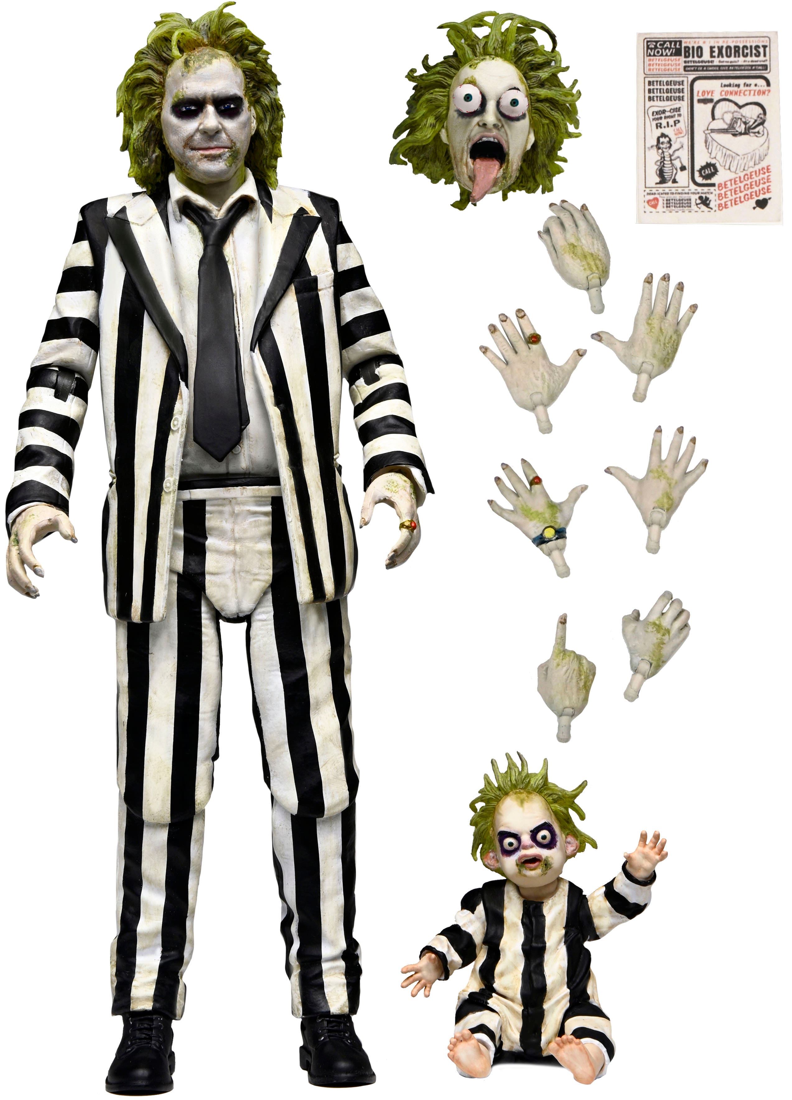 NECA - Beetlejuice Beetlejuice 7" Scale Action Figure - Ultimate "Striped Suit" - Front_Zoom