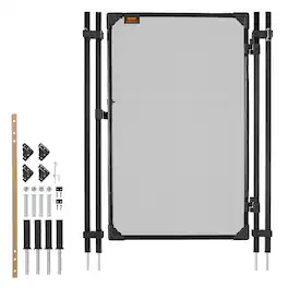 VEVOR - Pool Fence Gate, 4 x 2.5 ft Inground Swimming Pool Fences Gate, Outdoor Security Fencing Door Kit with Metal Latch - Black