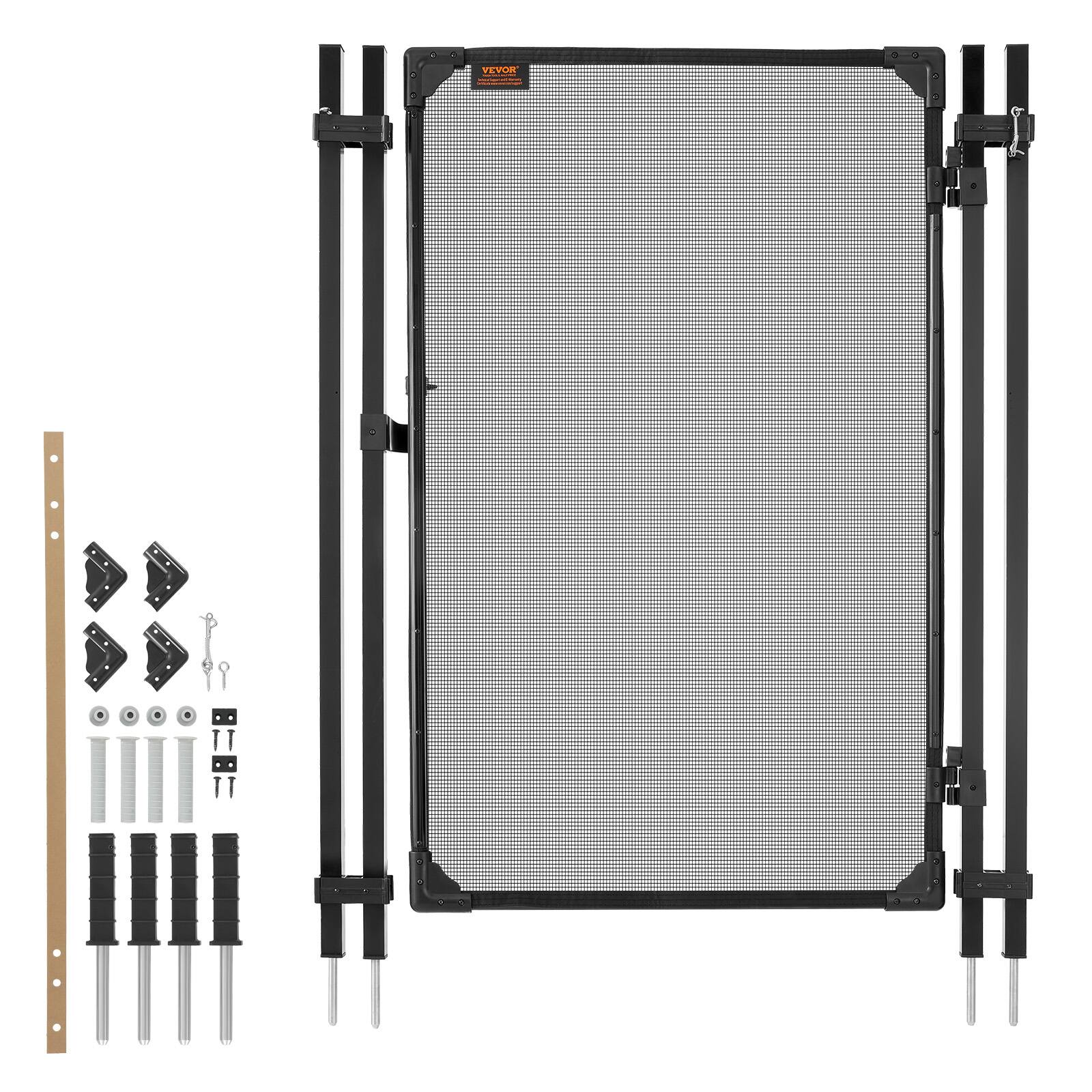 Front. VEVOR - Pool Fence Gate, 4 x 2.5 ft Inground Swimming Pool Fences Gate, Outdoor Security Fencing Door Kit with Metal Latch - Black.