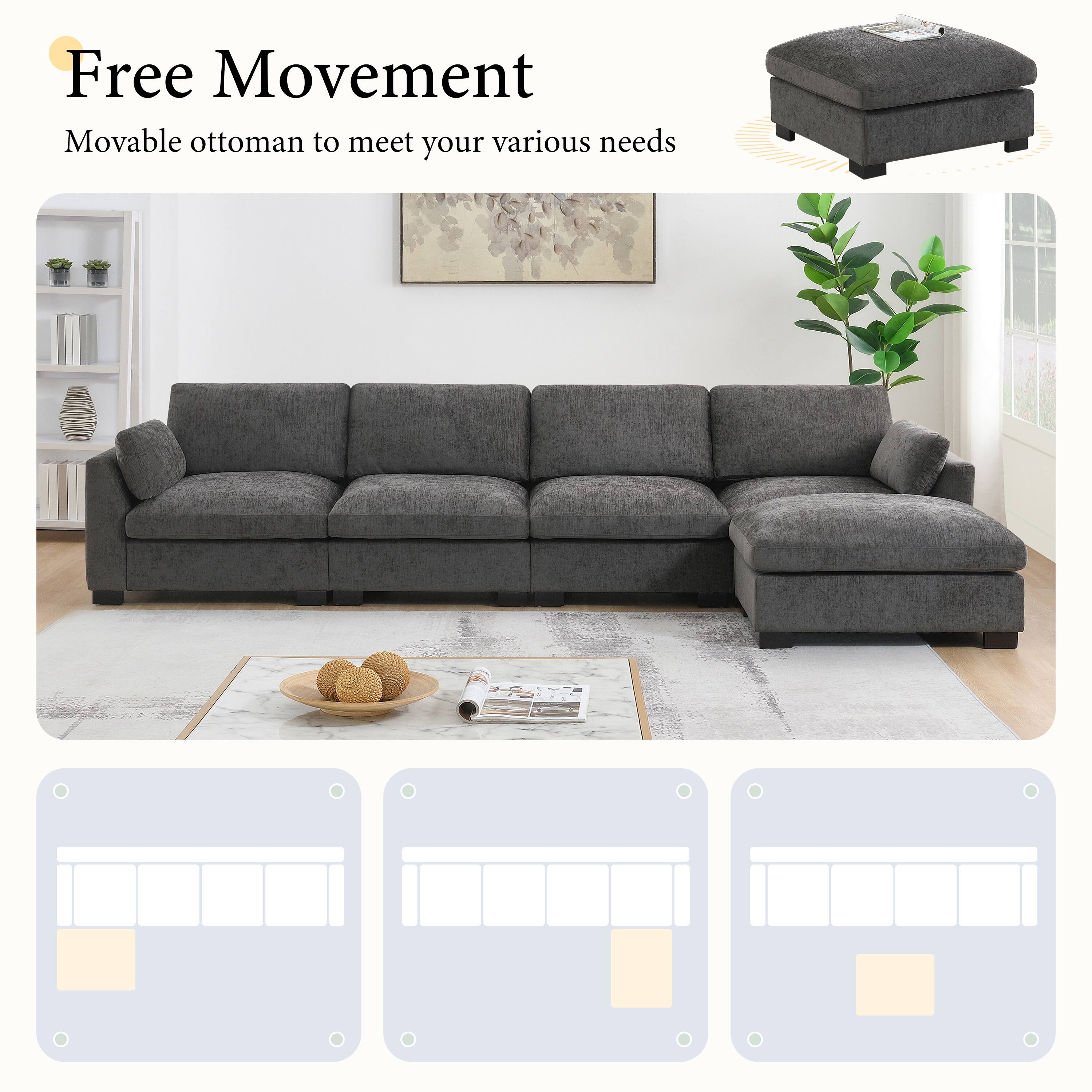 Free Movement  
Movable ottoman to meet your various needs