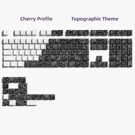 Womier - PBT Keycaps, Cherry Profile Dye-Sub Theme Keycaps for Cherry Gateron MX Switches Mechanical Keyboards - White-Black-136 Keys