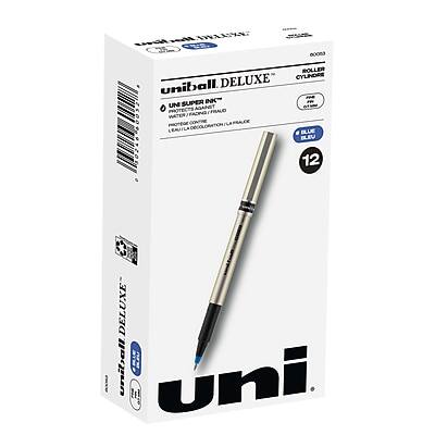 Uni-ball Deluxe  
Uni Super Ink  
Waterproof / Fades Proof / Fraud Proof  
1.0mm  
Blue  
12 Pens  
Uni