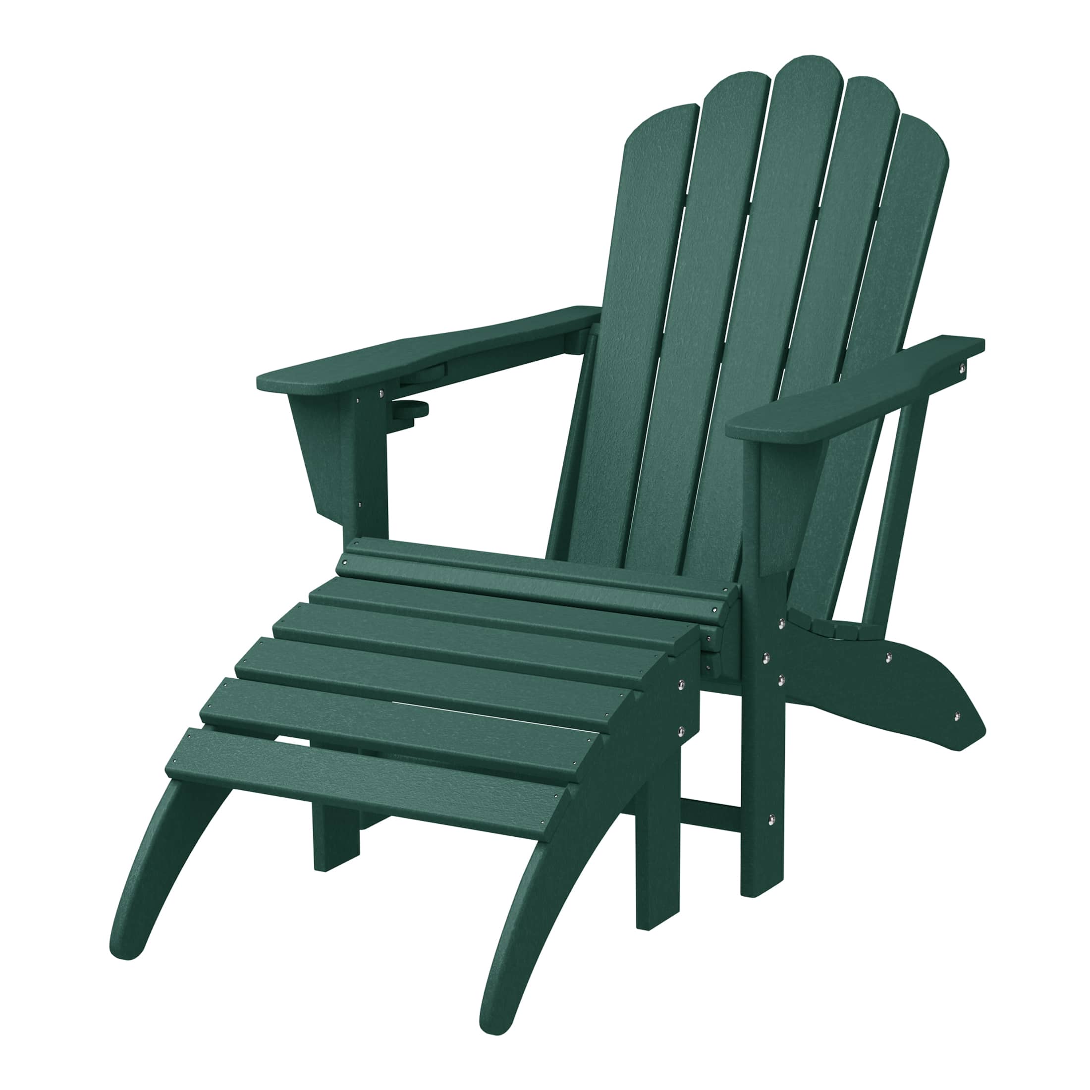 WestinTrends - Highland 2-Piece Outdoor Patio HDPE Adirondack Chair With Ottoman and Cup Holder Set - Dark Green price history on PriceWatchPro
