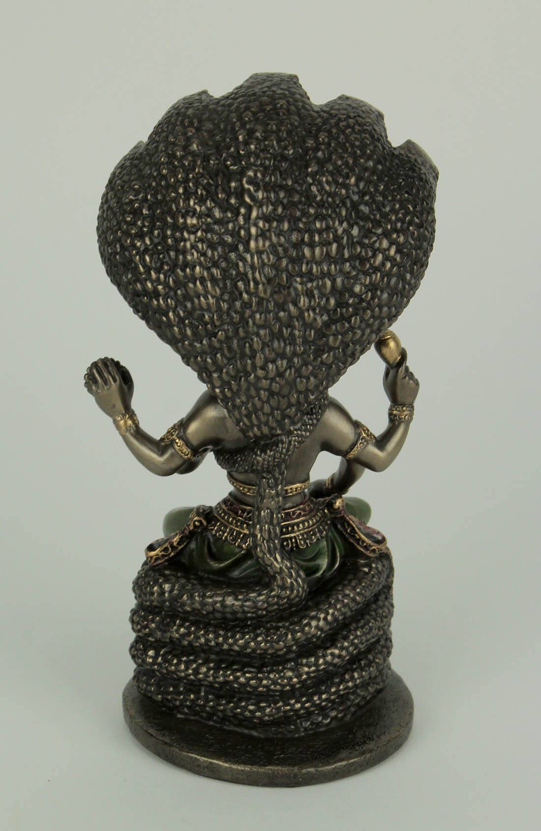 Alt View 2. Veronese Design - Bronze Finish Vishnu Resting On Shesha Holding Weapons and Lotus Statue - Bronze.