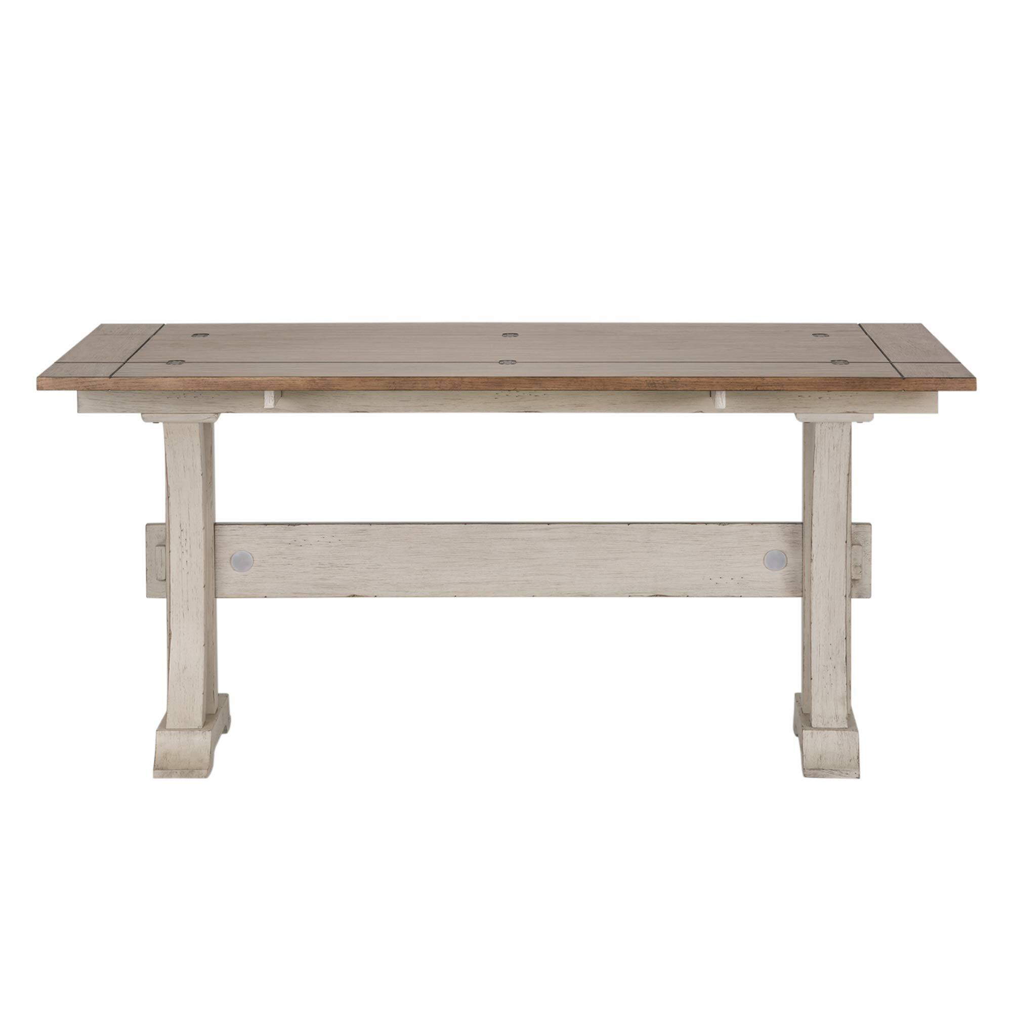 Alt View 2. Liberty Furniture Industries - Farmhouse Reimagined Flip Lid Sofa Table in Antique White w/ Chestnut Top - White.