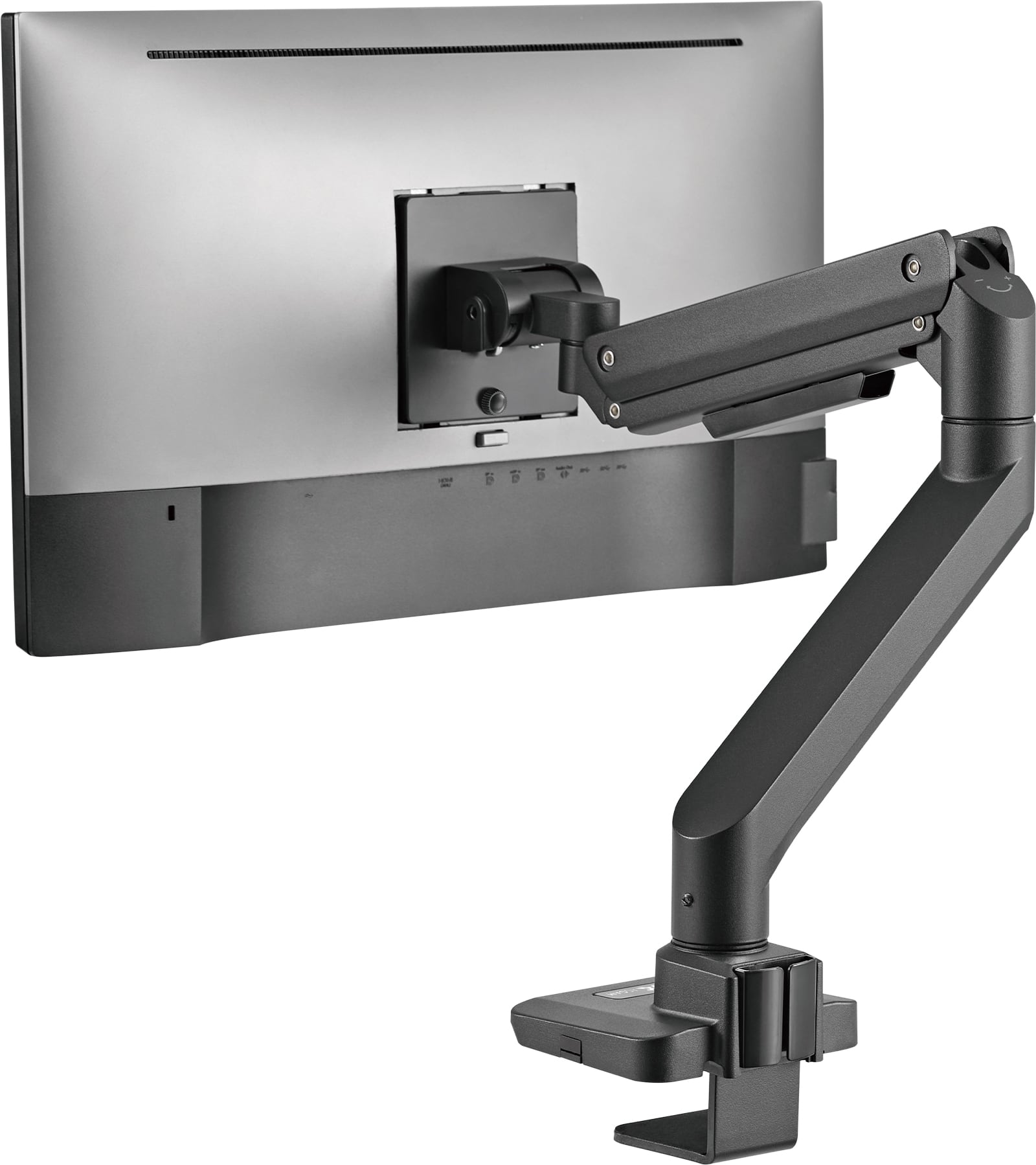 Front. ACGAM - Single Monitor Gas Spring Desk Mount, Fully Adjustable Heavy Duty Monitor Arm for Ultrawide Screen 17 to 49 Inch, 44 lbs - Fine Texture Black.