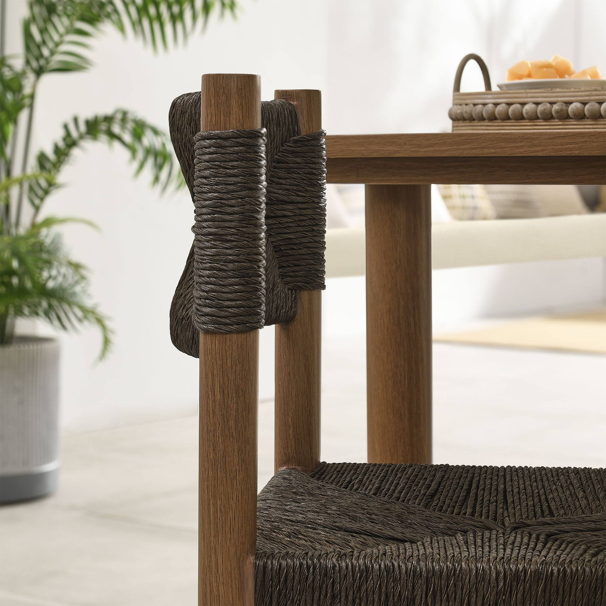 Alt View 2. Modway - Parkland Outdoor Patio Rattan and Aluminum Dining Side Chairs Set of 2 by Modway - Walnut.