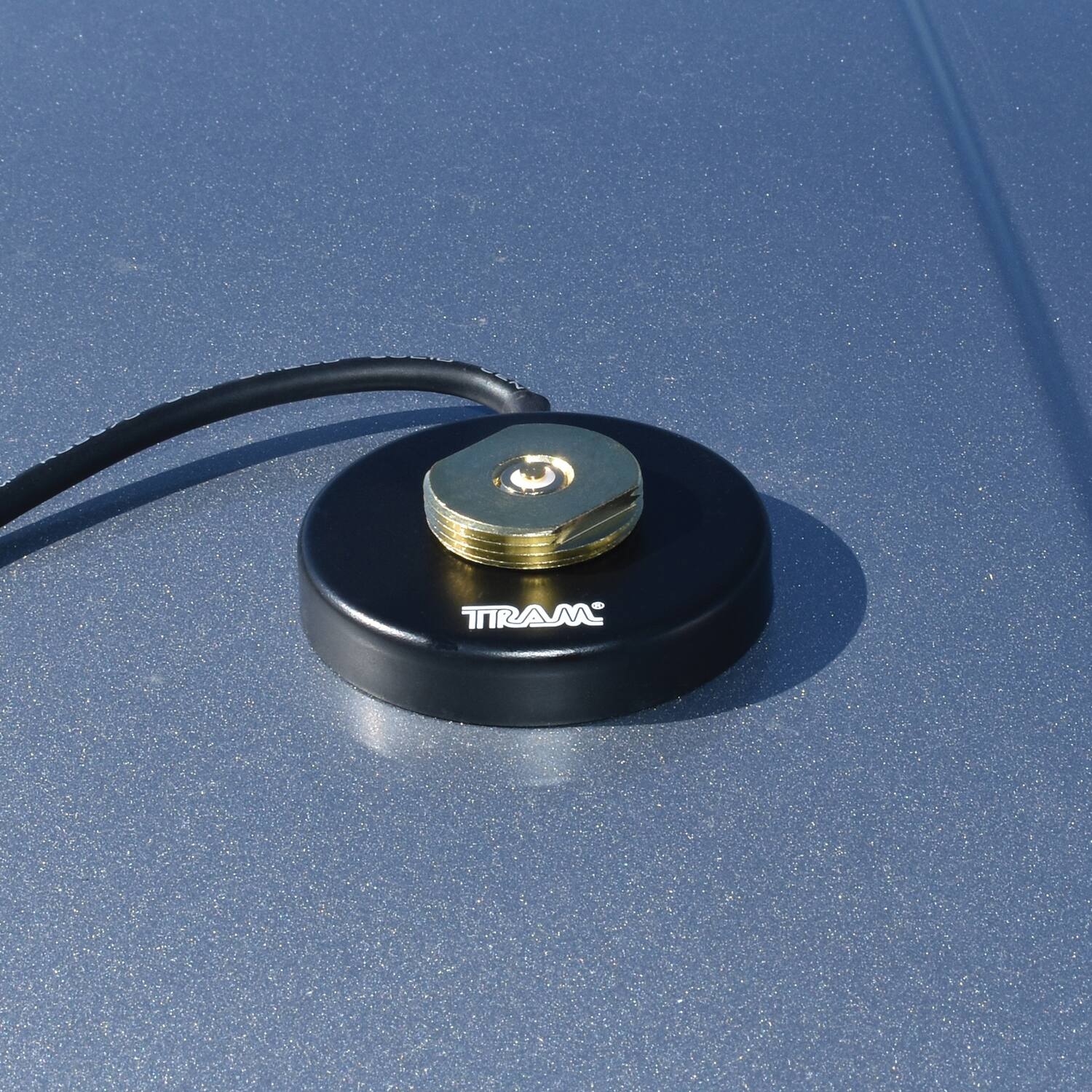 Back. Tram - UHF Strong 2.5" NMO Magnet Mount, 12-Ft Cable, PL-259 Connector for High Frequencies - Black.