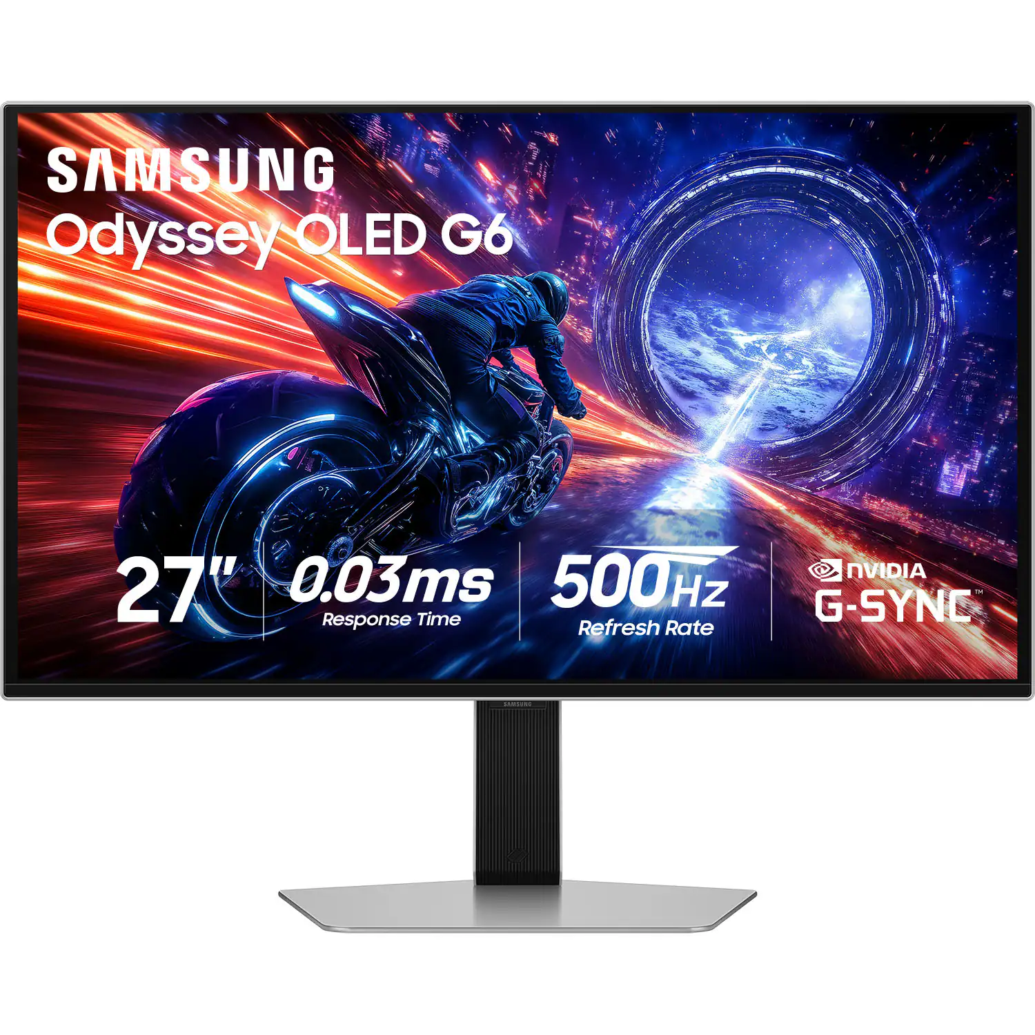 SAMSUNG Odyssey OLED G6, 27", 0.03ms Response Time, 500Hz Refresh Rate, NVIDIA G-SYNC