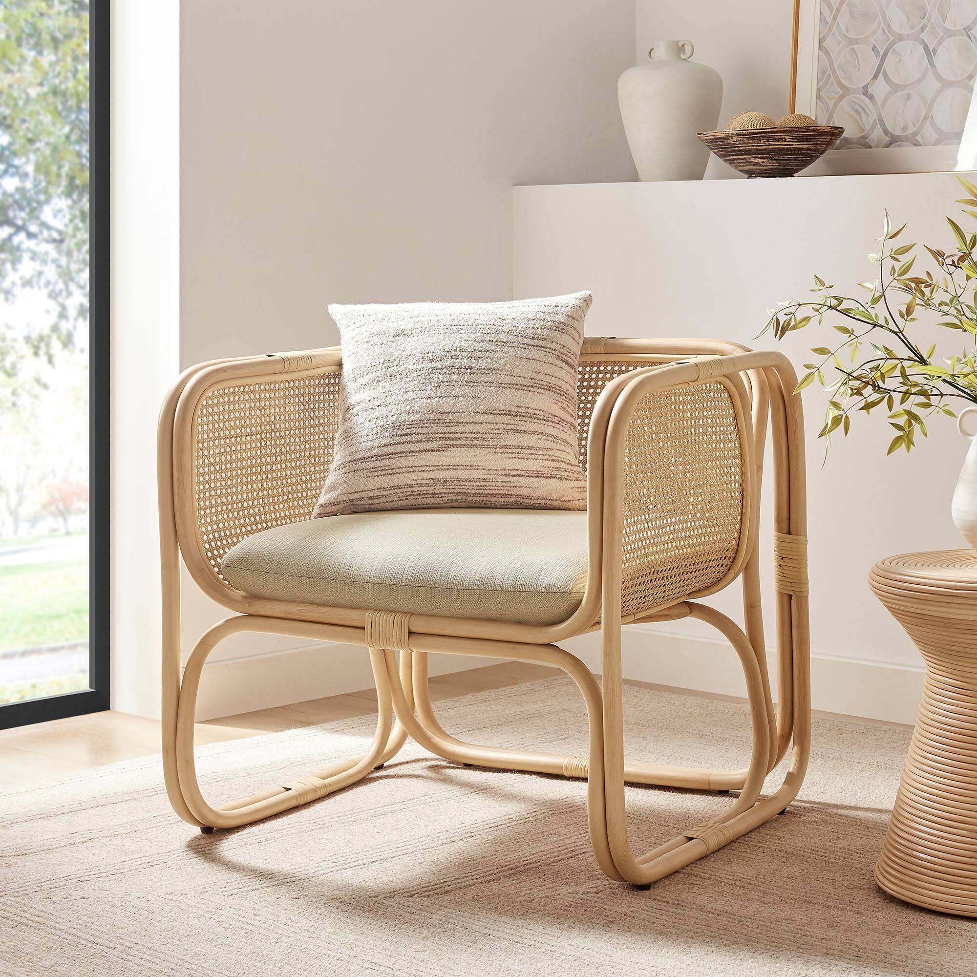 Ellis Rattan Accent Armchair by Modway - Natural