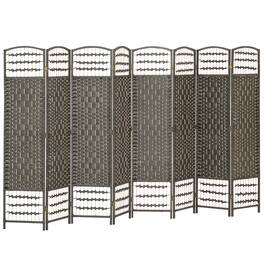Homcom - 8 Panel Room Divider, Folding Privacy Screen, 5.6' Room Separator, Wave Fiber Freestanding Partition Wall Divider - Gray