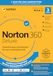 Norton - 360 Deluxe (3-Device) Antivirus Internet Security Software + VPN + Dark Web Monitoring (1-Year Subscription) - Android, Mac OS, Windows, Apple iOS