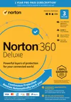 Norton - 360 Deluxe (3 Device) Antivirus Internet Security Software + VPN + Dark Web Monitoring (1 Year Subscription) - Android, Mac OS, Windows, Apple iOS - Front_Zoom