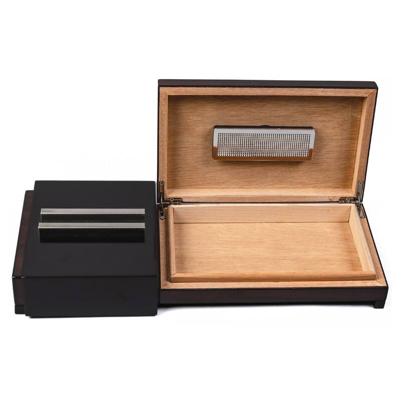 Alt View 2. Prestige - Ashtray with Hidden Humidor - 2-Tone Dark Brazilian Finish.