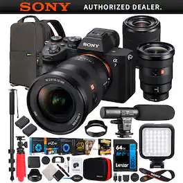 Sony - a7 IV Full Frame Mirrorless Camera + 16-35mm F2.8 GM + 28-70mm 2 Lens Kit Bundle