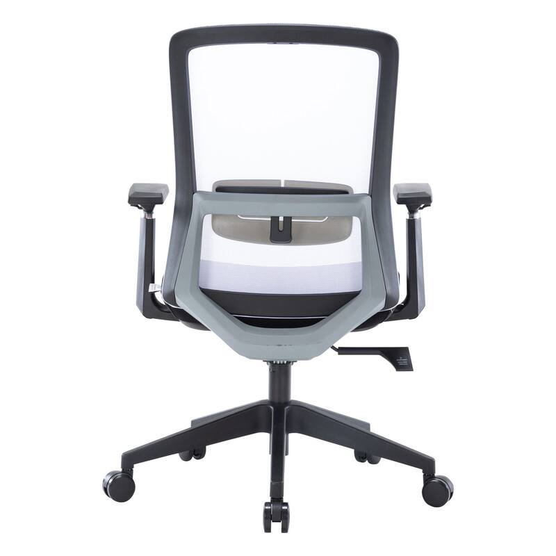 Alt View 5. LeisureMod - Ingram Mesh Office Desk Chair with Lumbar Support, Adjustable Arms & Swivel - White.
