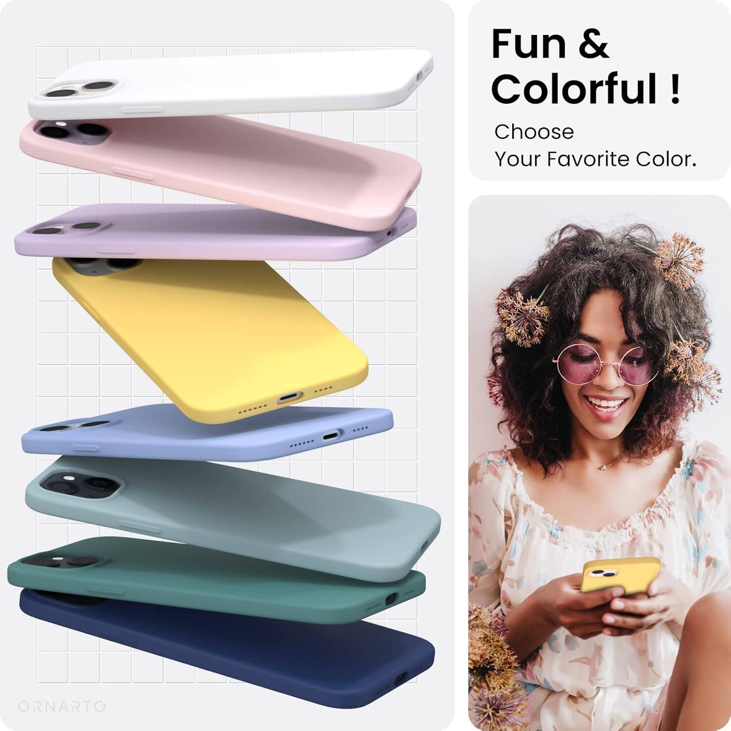 Ornarto Designed for iPhone 14 Plus Case 6.7,Slim Liquid Silicone 3 ...