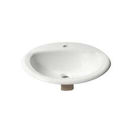 Alfi - 21" Oval Drop In Ceramic Sink with Faucet Hole - White