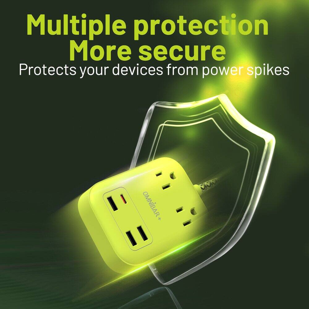 Multiple protection  
More secure  
Protects your devices from power spikes