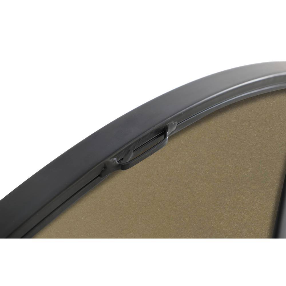 Left. Elegant Decor - Metal frame Round Mirror 32 inch Black finish - Black.