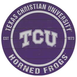 Jardine - TCU Horned Frogs 20'' x 20'' Indoor/Outdoor Circle Sign - Purple