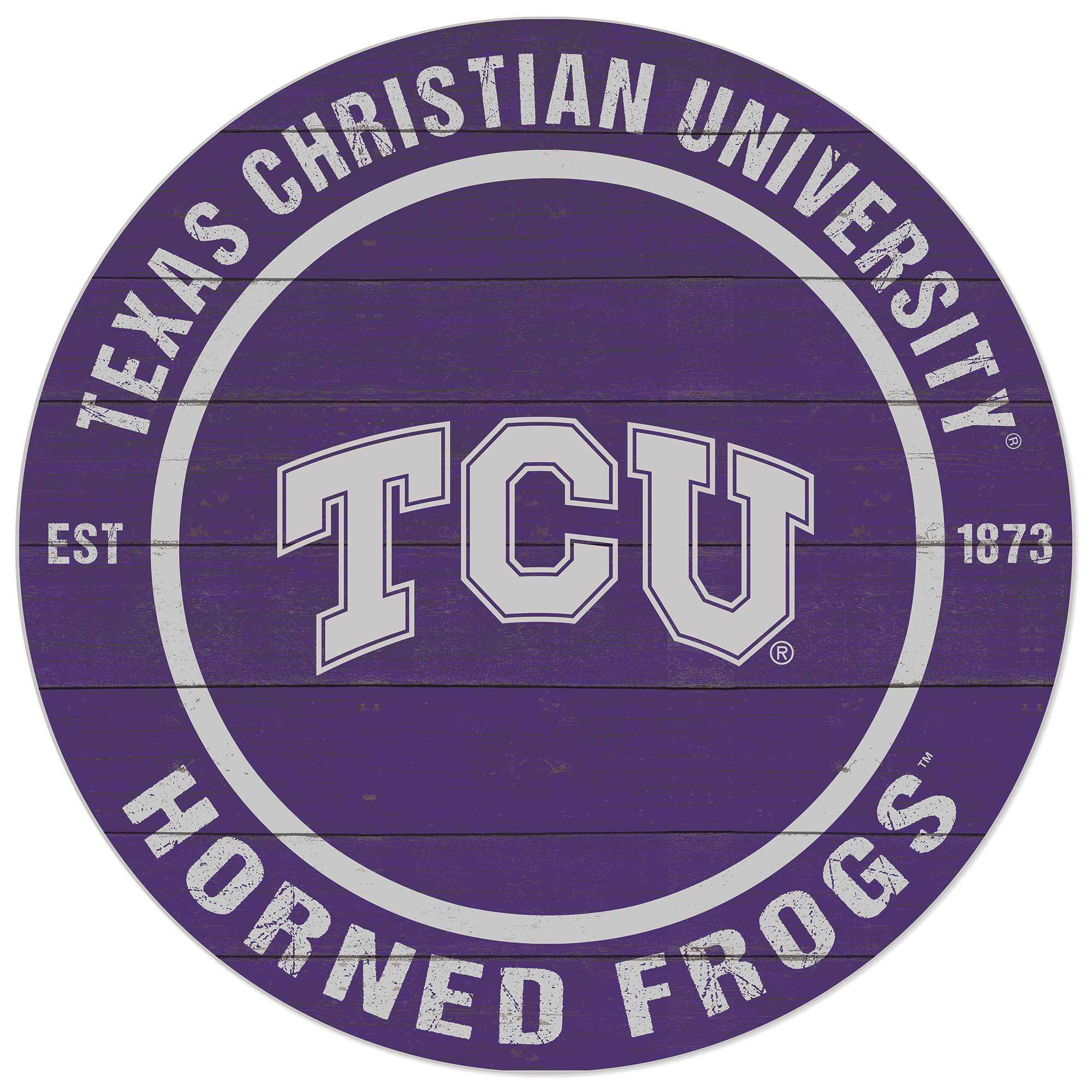 TCU Horned Frogs 20'' x 20'' Indoor/Outdoor Circle Sign
