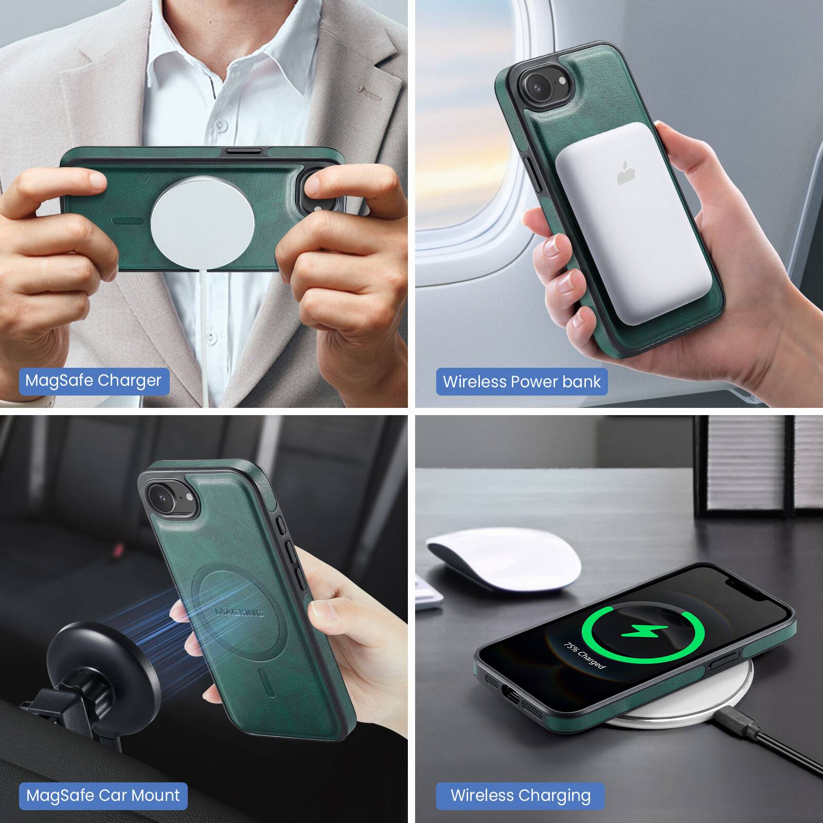 MagSafe Charger  
Wireless Power Bank  
MagSafe Car Mount  
Wireless Charging