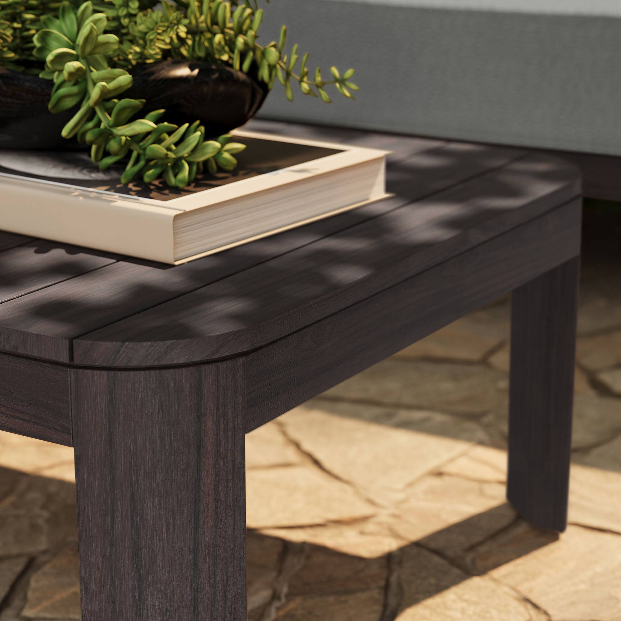 Alt View 1. Modway - Kona 47 Inch Outdoor Teak Wood Coffee Table by Modway - Dark Brown.