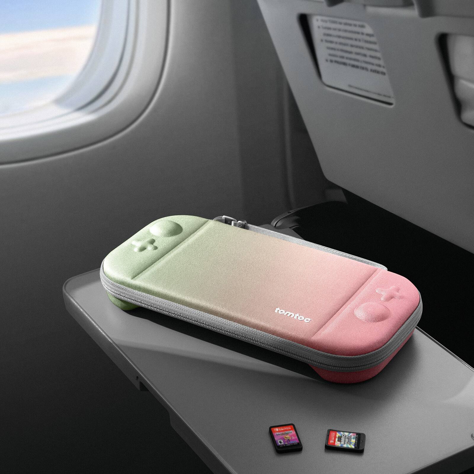 Alt View 7. tomtoc - tomtoc Slim Carrying Case for Nintendo Switch 2 Model 2025, Odorless Protective Hard Shell with 12 Game Card Slots - Cherry Blossom.