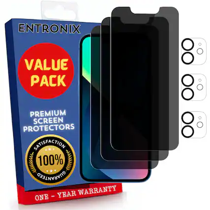 ENTRONIX
VALUE PACK
PREMIUM SCREEN PROTECTORS
SATISFACTION 100% GUARANTEED
ONE - YEAR WARRANTY