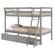 Front. Costway - Twin Over Twin Bunk Bed with 2 Storage Drawers Ladder No Box Spring Needed - Gray.