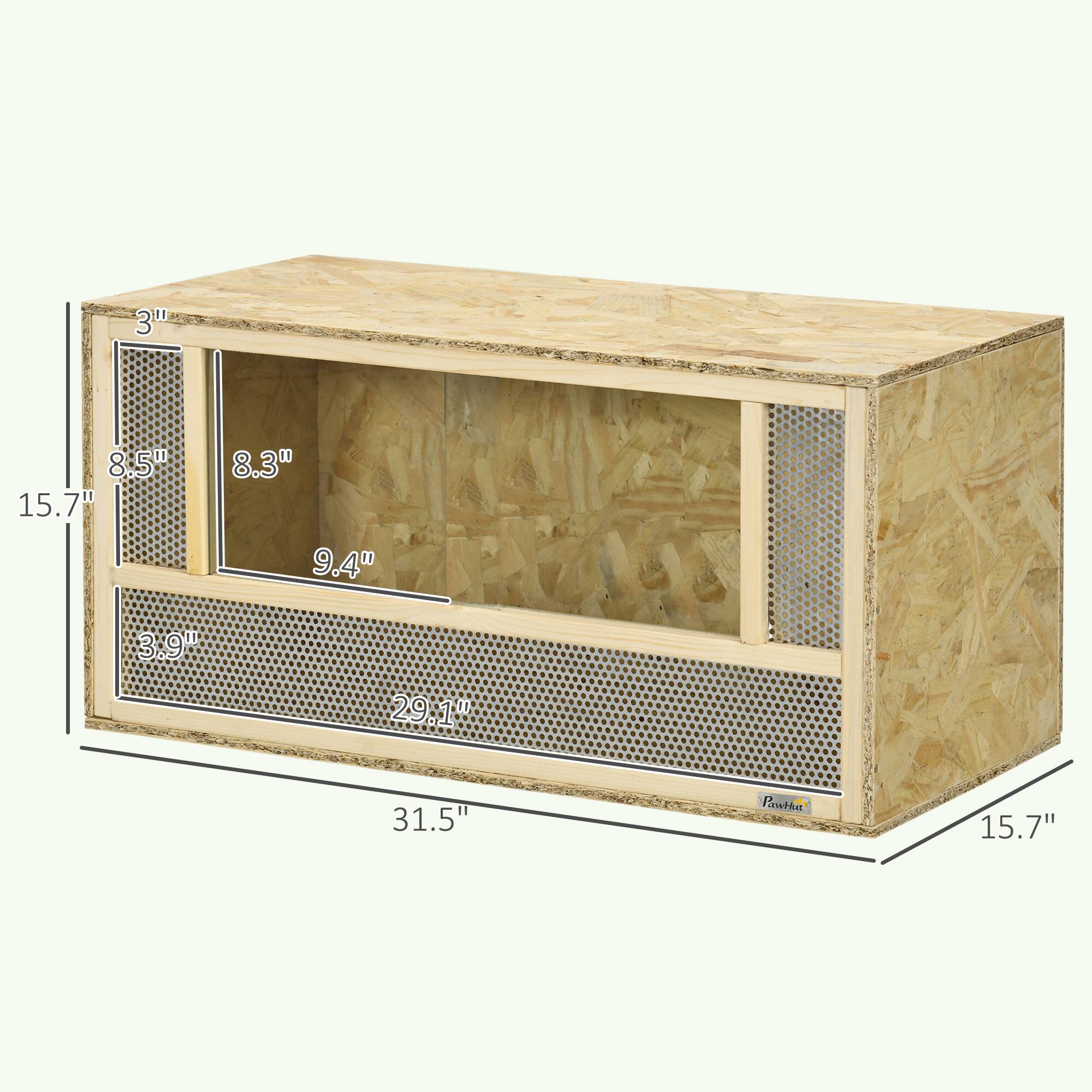 - 3" (height of the top edge)
- 8.5" (height of the side panel)
- 8.3" (height of the front panel)
- 9.4" (depth of the top shelf)
- 3.9" (height of the bottom shelf)
- 29.1" (width of the bottom shelf)
- 31.5" (width of the unit)
- 15.7" (depth of the unit)