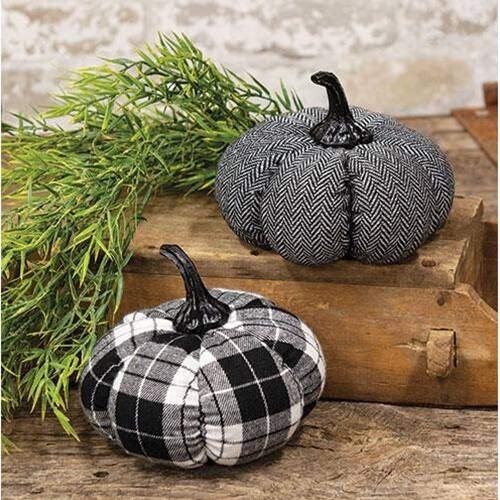 Angle. BreeBe - *Medium Plush Black & White Pumpkin 2 Asstd. - Black.