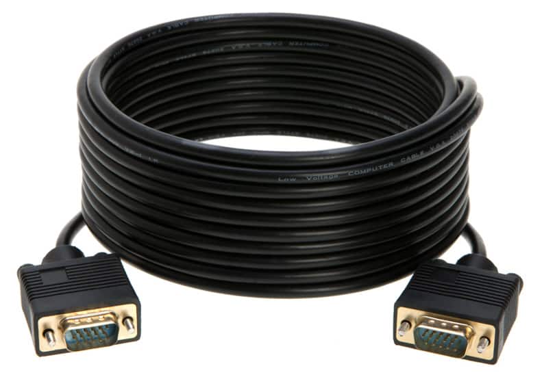 Cables Direct Online - SVGA VGA Male to Male Cable – 30ft, HD15 1080p Monitor Projector Video Cord with Gold-Plated Connectors - Black