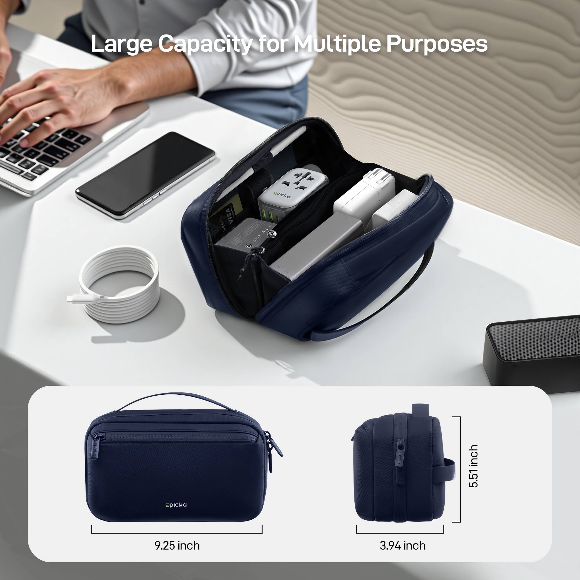 Epicka Electronics Organizer Travel Case Cable Organizer Bag for