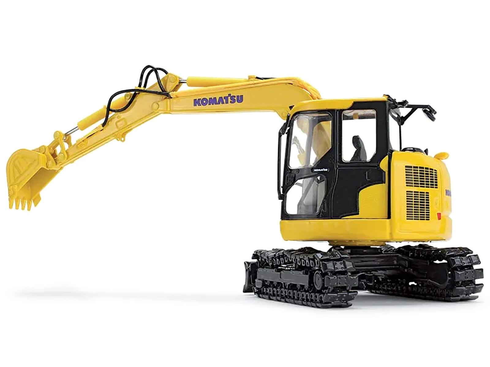 Angle. First Gear - Komatsu PC78US-11 Excavator Yellow 1/50 Diecast Model by DCP/First Gear - Yellow .