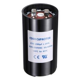 Unique Bargains - CD60 Capacitor 233-280uF 220-250VAC Run Motor Start Capacitor 50/60Hz for Electric Fan Motor Well Pump - Black