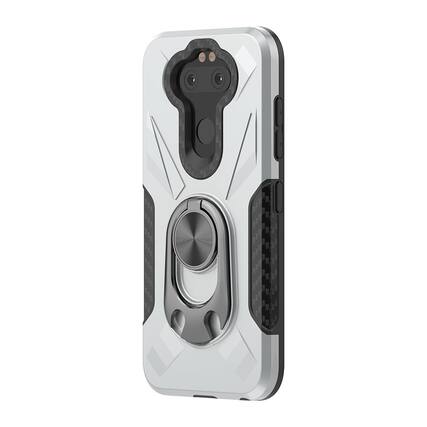 Front. Reiko - Phone Case With Ring Holder Lg Aristo 5 In Silver - Silver.