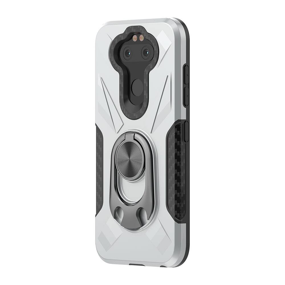 Front. Reiko - Phone Case With Ring Holder Lg Aristo 5 In Silver - Silver.