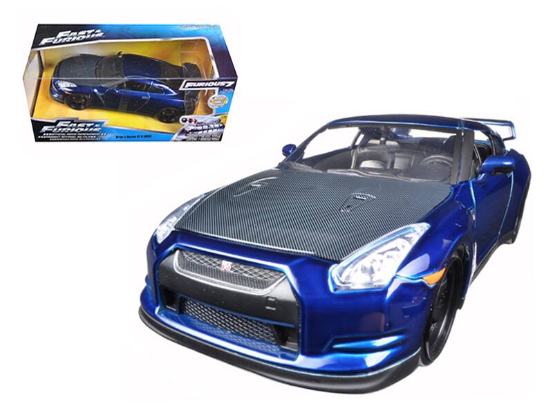 Brian's 2009 Nissan GTR R35 "Fast & Furious 7" Movie 1/24 Diecast Model Car by Jada - Blue