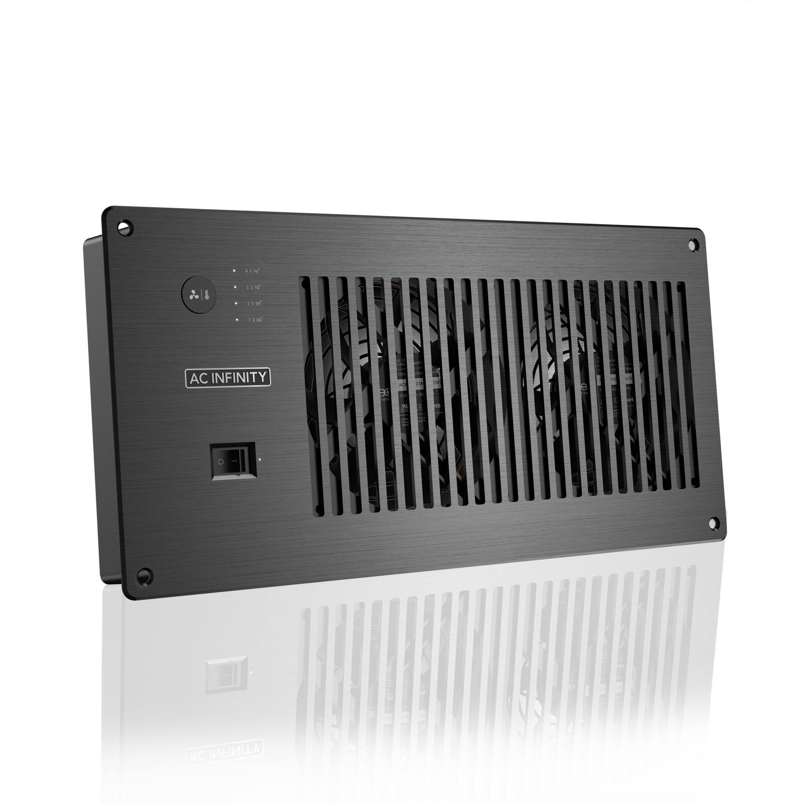 AC Infinity - AIRPLATE P7, Cabinet Cooling Fan with Outlets and USB Ports, Thermal Trigger - Black