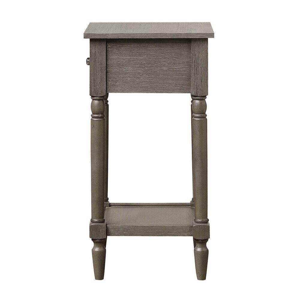 Alt View 1. FurniFact - Accent Table, Gray, Drawer - Gray.