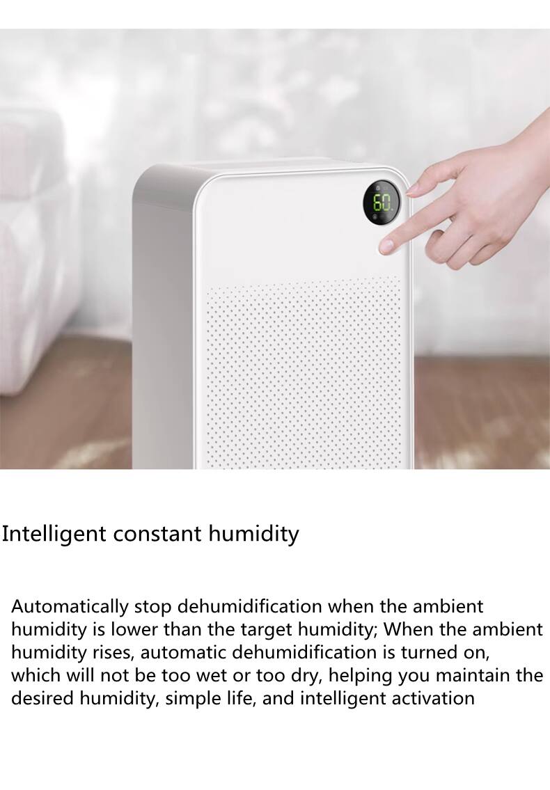 Intelligent constant humidity

Automatically stop dehumidification when the ambient humidity is lower than the target humidity; When the ambient humidity rises, automatic dehumidification is turned on, which will not be too wet or too dry, helping you maintain the desired humidity, simple life, and intelligent activation.