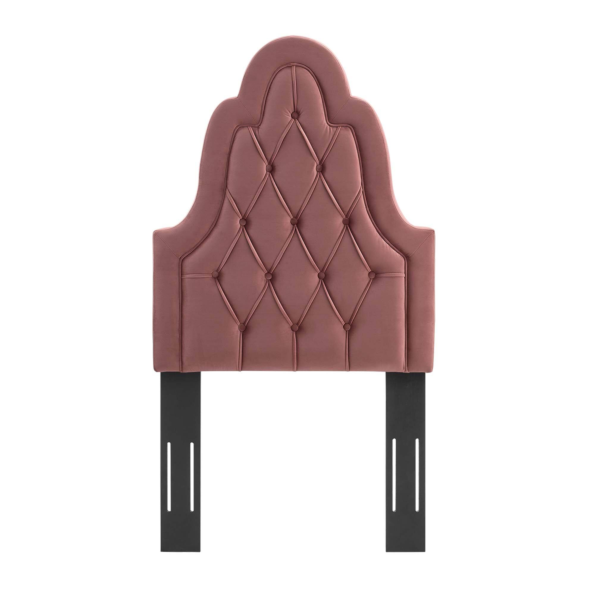 Back. Modway - Augustine Tufted Performance Velvet Twin Headboard by Modway - Dusty Rose.