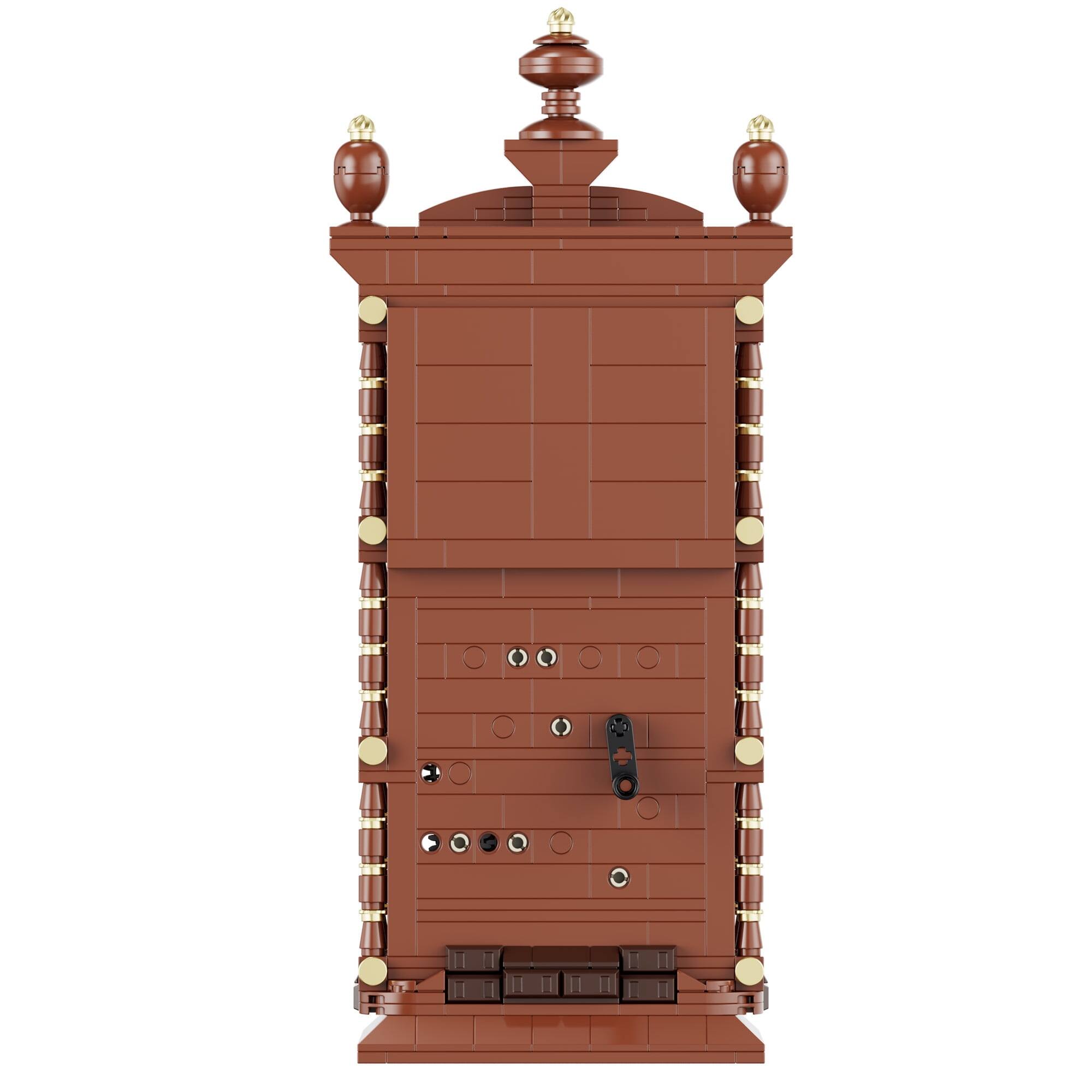 Alt View 2. Contixo - BK12 Retro Pendulum Clock 751-Piece Building Set with Quartz Clock Component, Ages 8+ - Brown.