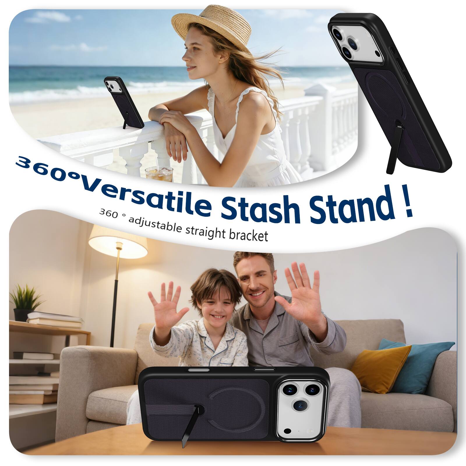 360° Versatile Stash Stand!  
360° adjustable straight bracket