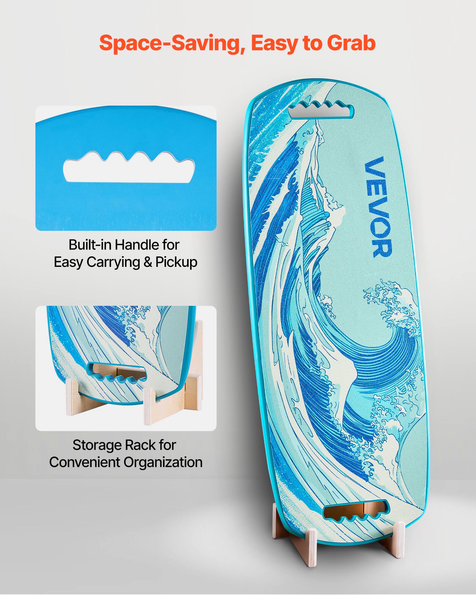 Space-Saving, Easy to Grab

Built-in Handle for Easy Carrying & Pickup

Storage Rack for Convenient Organization